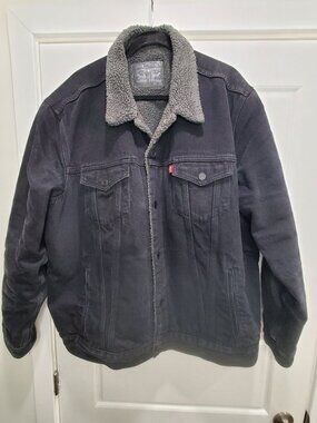 Levi's men's Sherpa Trucker Jacket (2XL, Black)